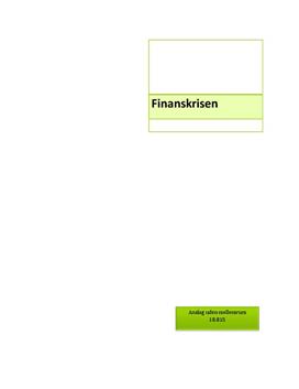 Finanskrisen 2006 og - Studienet.dk