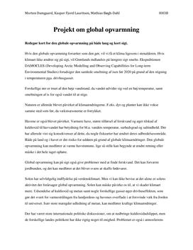 Projekt om global opvarmning