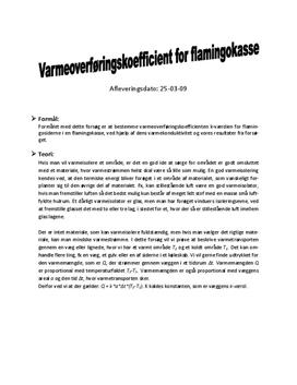 Varmeoverføringskoefficient for flamingokasse
