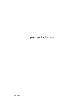 Operation Barbarossa | Opgave i Historie