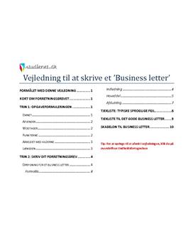Sådan skriver du et Handelsbrev (Business Letter) i Engelsk