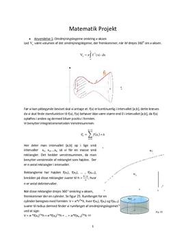 Rumfang og overfladeareal af omdrejningslegemer - Projekt i matematik