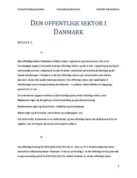 Eksamensopgave om Den Offentlige Sektor i Danmark - International Økonomi