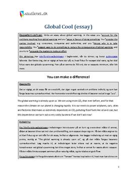 Eksempel på essay om "Global Cool"