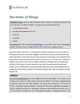 essay the order of things