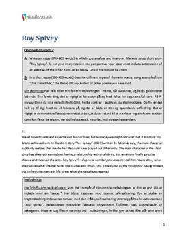 Analytical Essay om "Roy Spivey"