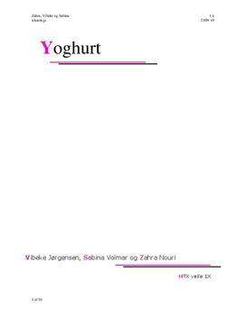 Fremstilling af yoghurt | Teknologi A