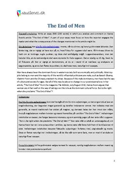 Analytical Essay om "The End of Men"