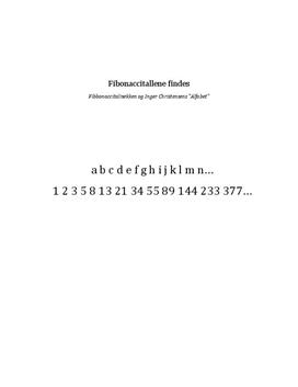 SRP: Fibonacci-tal og "Alfabet" i Dansk og Matematik