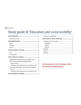 Education and Social Mobility: An Opening in Oxford - Study Guide