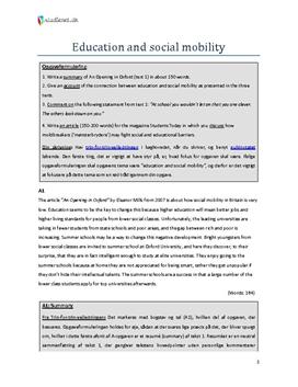 Eksempel på paper om "Education and Social Mobility: An Opening in Oxford"