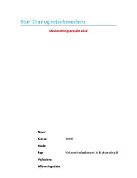 SOP om Star Tour og Rejsebranchen i Afsætning og VØ