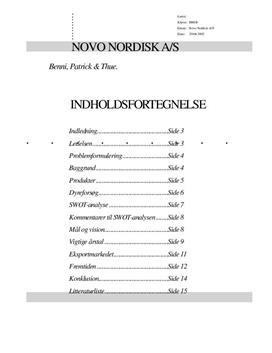 Rapport om Novo Nordisk A/S | Afsætning A