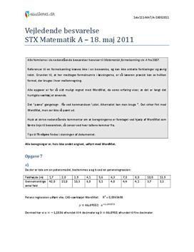 STX Matematik A 18. maj 2011 | Med hjælpemidler
