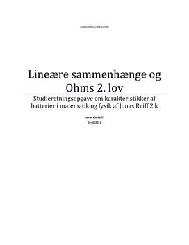 SRO om lineære sammenhænge og Ohms 2. lov