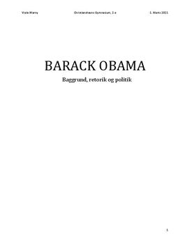SRO om Barack Obama og amerikansk politik | Samfundsfag A og Engelsk A
