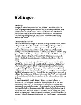 Bellinger: SWOT-analyse, markedsføringsstrategi m.m. | Afsætning A