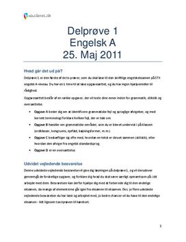 Engelsk A - Delprøve 1 25. maj 2011 (STX) - Vejledende Besvarelse