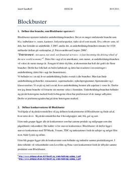 Blockbuster - Analyse af branche og konkurrence | Afsætning A