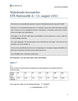 STX Matematik A 11. august 2011 | Med hjælpemidler