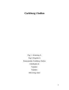 SOP om Carlsberg i Indien i Afsætning A og IØ