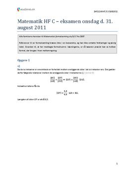HF Matematik C august 2011