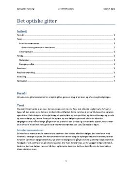 Gitterkonstant - Rapport i Fysik