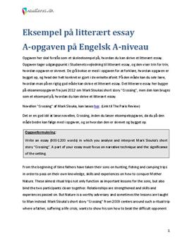 analytical essay engelsk skabelon