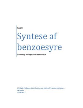 Fremstilling af benzoesyre | Kemi B