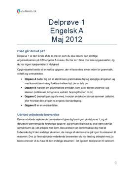 Delprøve 1 Engelsk A Maj 2012 STX - Vejledende Besvarelse