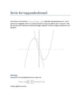 Bevis For Toppunktsformlen Til Eksamen I Mundtlig Matematik - Studienet.dk