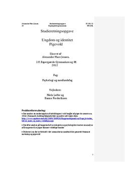 SRO om pigevold i Danmark i psykologi B og samfundsfag A