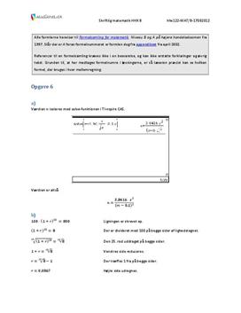 HHX Matematik B August 2012 - Opgaver med hjælpemidler