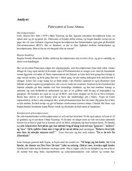 Analyse af Føtexsøen af Lone Aburas