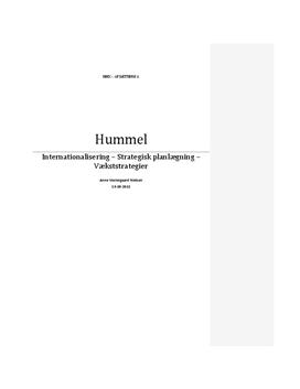 hack Revision detekterbare Hummel - Opgave i Afsætning A - Studienet.dk