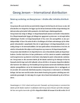 Georg Jensen - Opgave 113.1: Distribution - Afsætning A