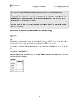 STX Matematik A 25. maj 2012 - Delprøven med hjælpemidler