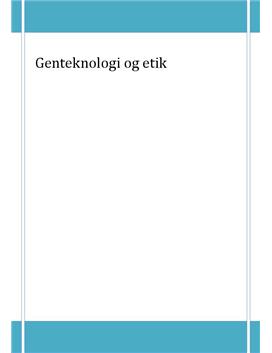 SOP om genteknologi og etik i Dansk A og Biologi A