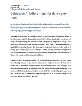 Delopgave A: Udfordringer for dansk økonomi | Samfundsfag A