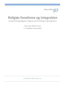 SRO om Religiøs fanatisme og integration