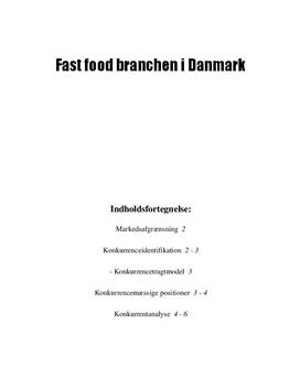 Fast food-branchen i Danmark | Afsætning A