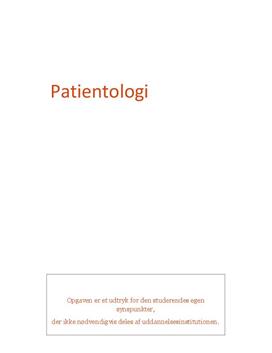 Patientologi | Modul 1 opgave | Sygeplejerskeuddannelsen