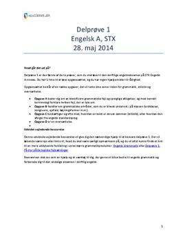 STX Delprøve 1 Engelsk A 28. maj 2014 | Vejledning