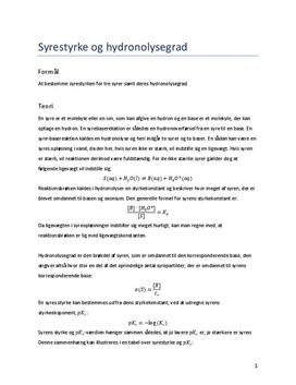 Syrestyrke og hydronolysegrad | Kemi