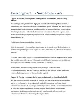 Novo Nordisk | Emneopgave i VØ