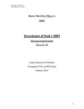 Invasionen af Irak i 2003 | SSO