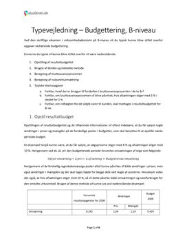 Budgettering | Vejledning til VØ B-niveau