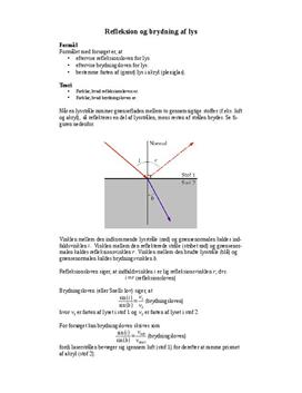 Refleksionsloven | Fysik C