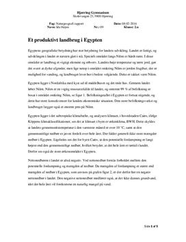 Produktivt landbrug i Egypten | Rapport | Naturgeografi C