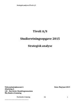 SRO om Tivoli A/S i Afsætning A og Virksomhedsøkonomi A